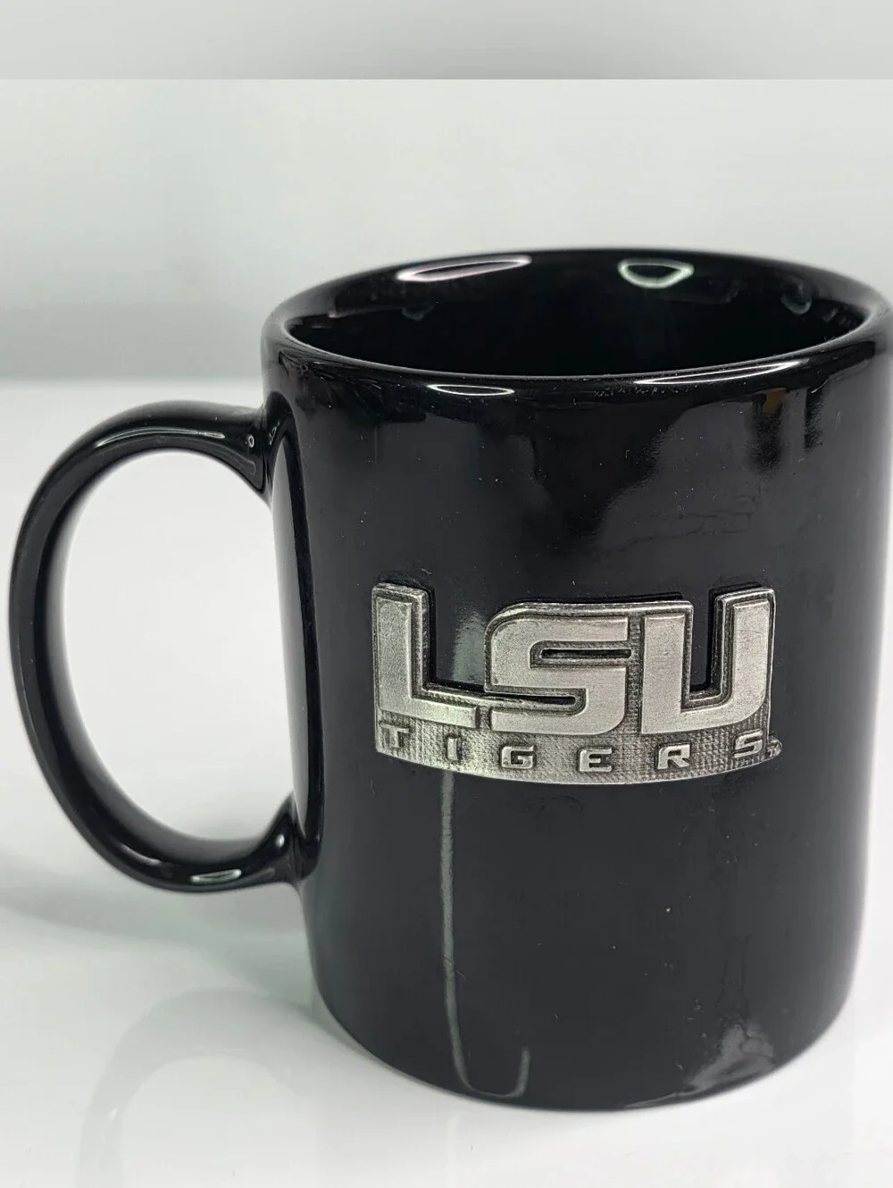 Lsu Tigers Black Coffe Cup Front 3D Logo.